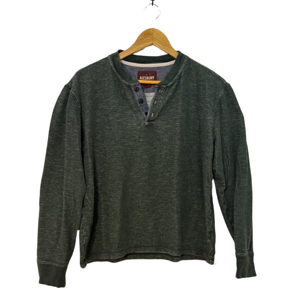 Alesbury Medium Dark Green Long Sleeve Henley T Shirt